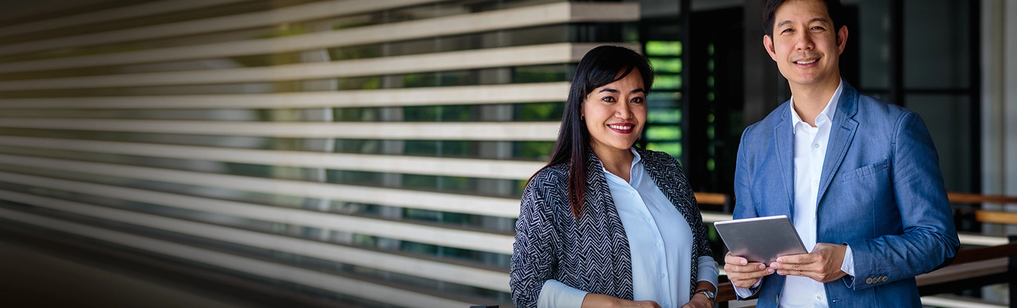 Woman smiling at work