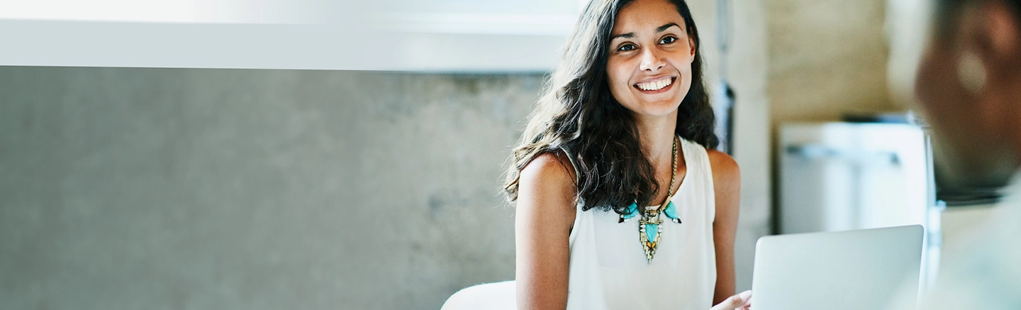 Woman smiling at work