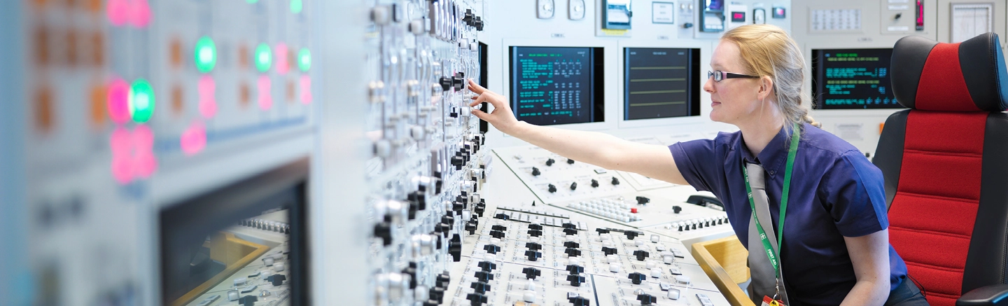 Woman working on computers