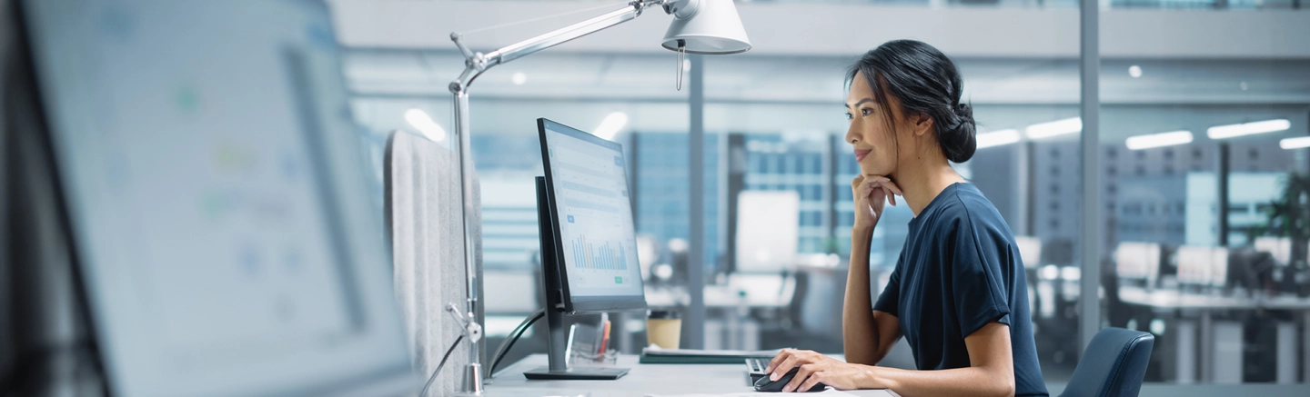 Woman smiling at work