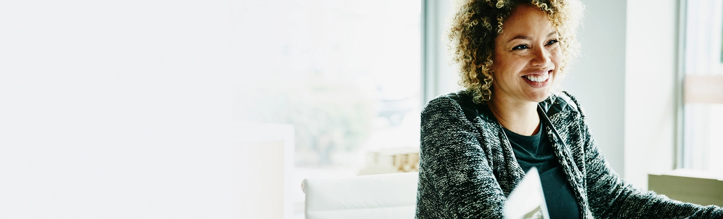 Woman smiling in office