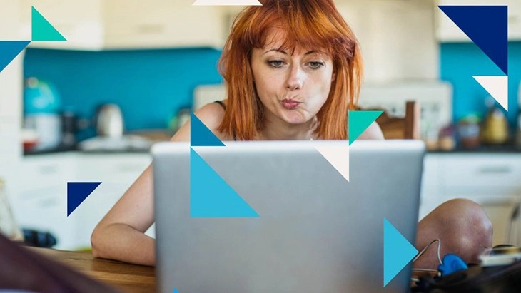 Woman working on laptop