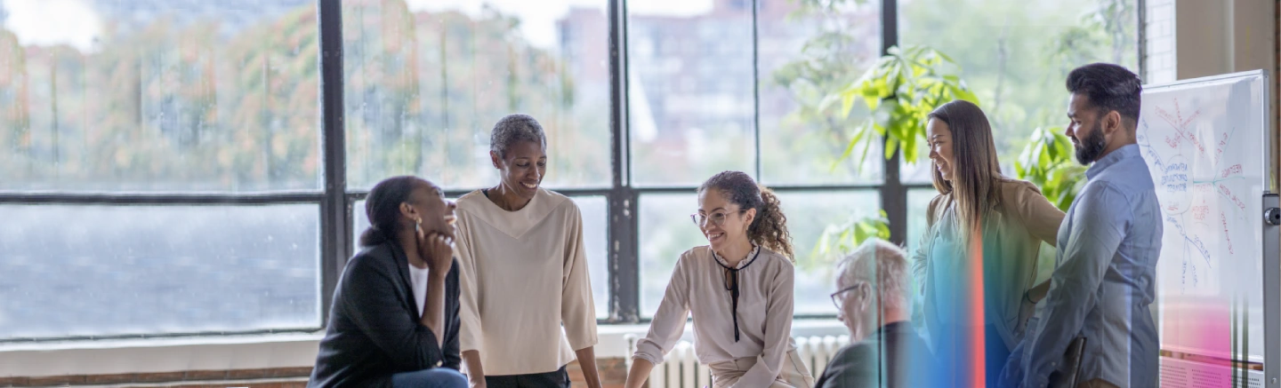 Group of people having a work meeting