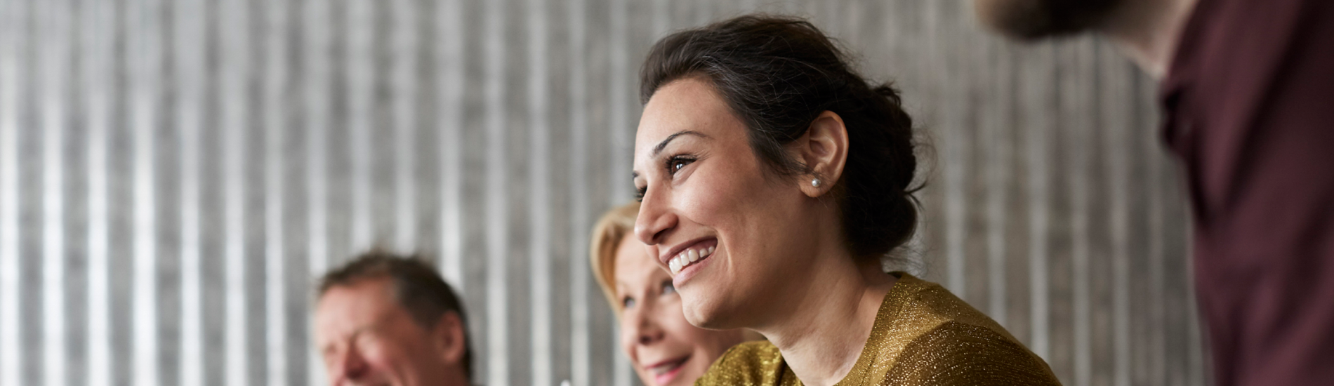 HR professional smiling in a meeting